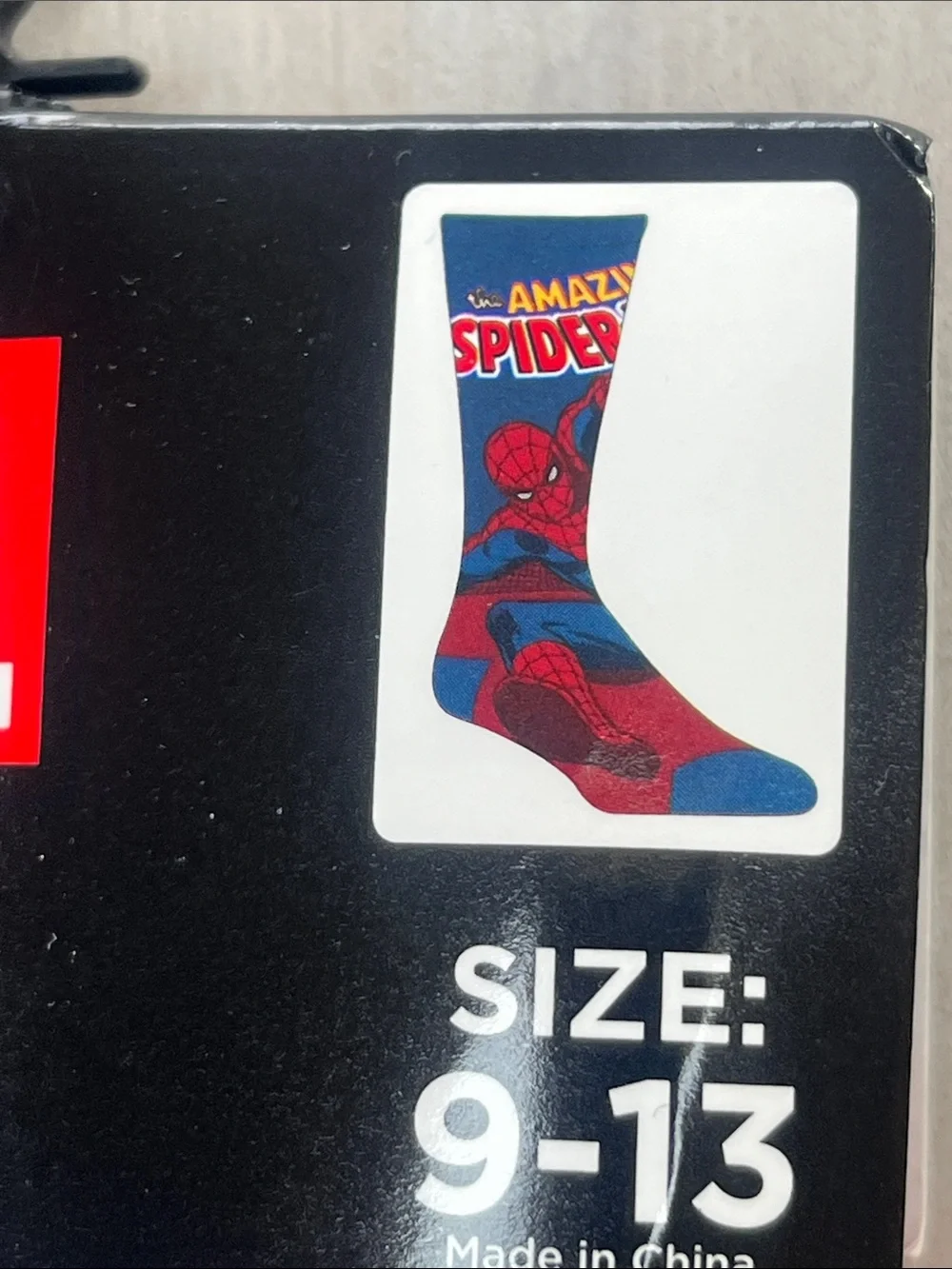 Marvel Men's Crew Socks - Blue Spider-Man & Black/White Logo Pair